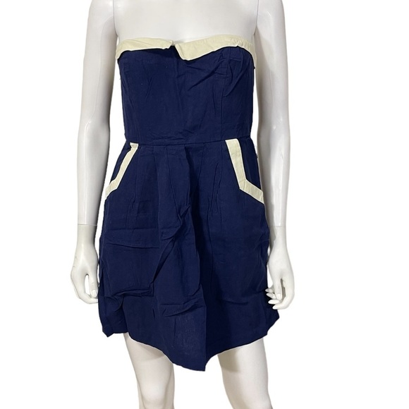 Cope Blue White Sleeveless Dress Size 4 - Picture 2 of 8